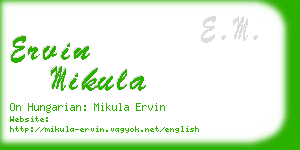 ervin mikula business card